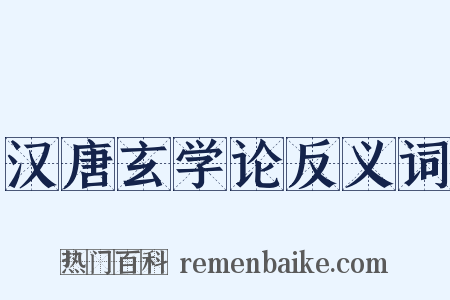 汉唐玄学论反义词是什么意思的图片